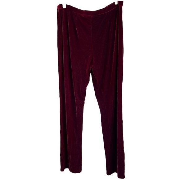 Vintage Ralph Lauren Sport Ruby Red Velvet Stretch Pants Straight Leg Size Large - Picture 3 of 10